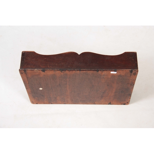 1121 - A GEORGE III MAHOGANY LIBRARY TRAY with shaped raised sides and fitted brass carrying handles 51cm 3... 