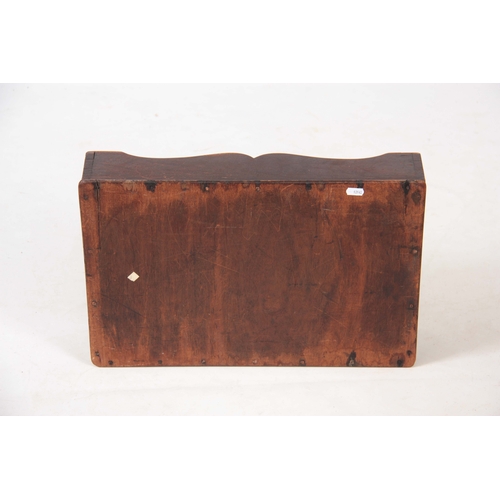 1121 - A GEORGE III MAHOGANY LIBRARY TRAY with shaped raised sides and fitted brass carrying handles 51cm 3... 