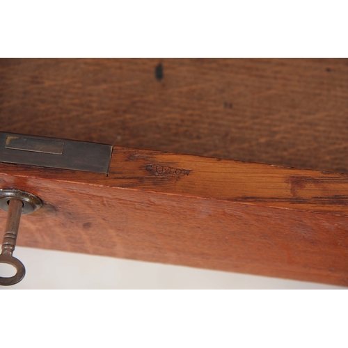 1145 - GILLOWS, LANCASTER.  AN EARLY 19TH CENTURY OAK PARTNERS DESK with original tooled leather top with r... 