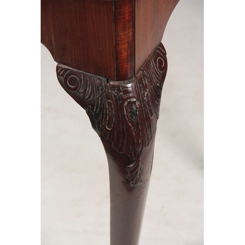 1161 - A GEORGE II MAHOGANY IRISH SILVER TABLE with shaped moulded edge top, with pull-out slides; standing... 