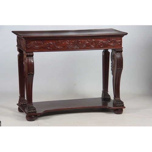 1179 - A REGENCY ANGLO-INDIAN ROSEWOOD CONSOL TABLE the moulded top with rounded corners above a frieze dra... 