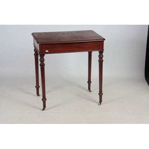 1185 - AN EARLY 19TH CENTURY MAHOGANY WRITING TABLE IN THE MANER OF GILLOWS having a lift-up pen and ink co... 