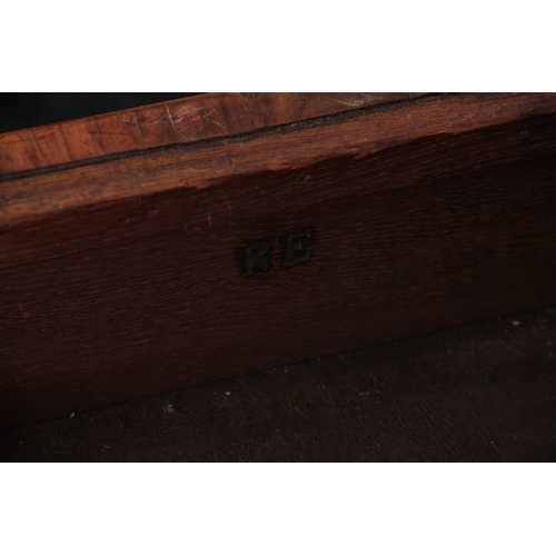 1192 - AN UNUSUAL LATE 19TH CENTURY OAK SECRETAIRE CHEST with a grooved panelled front fitted with aestheti... 