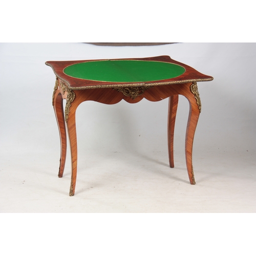 1212 - A LATE 19th CENTURY FRENCH ORMOLU MOUNTED BURR WALNUT, KINGWOOD AND MARQUETRY CARD TABLE the serpent... 