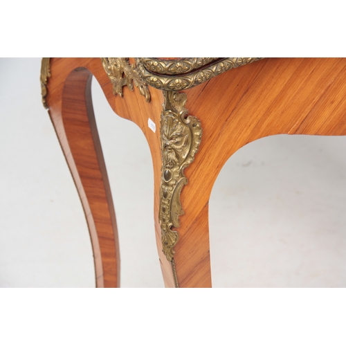 1212 - A LATE 19th CENTURY FRENCH ORMOLU MOUNTED BURR WALNUT, KINGWOOD AND MARQUETRY CARD TABLE the serpent... 