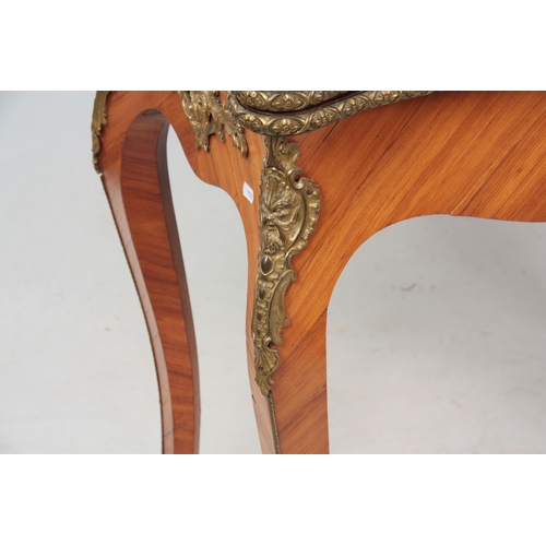 1212 - A LATE 19th CENTURY FRENCH ORMOLU MOUNTED BURR WALNUT, KINGWOOD AND MARQUETRY CARD TABLE the serpent... 