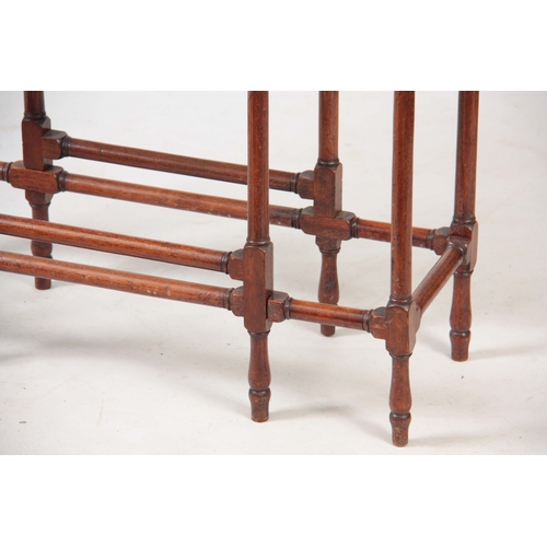 1225 - AN EARLY 19TH CENTURY FIGURED MAHOGANY SPIDER LEG PEMBROKE TABLE with rectangular drop downsides; st... 