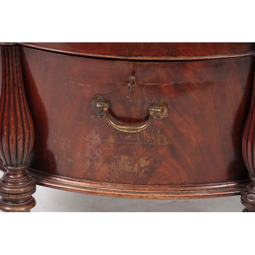 1237 - A FINE GEORGE III HEPPLEWHITE MAHOGANY OVAL CELLERETTE / WINE COOLER OF GENEROUS SIZE the slightly r... 