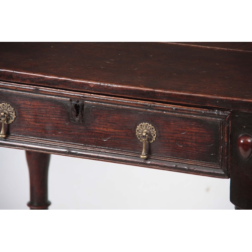 1249 - A GOOD 17TH CENTURY OAK SIDE TABLE OF SUPERB COLOUR AND PATINA having fruitwood medallions to each c... 