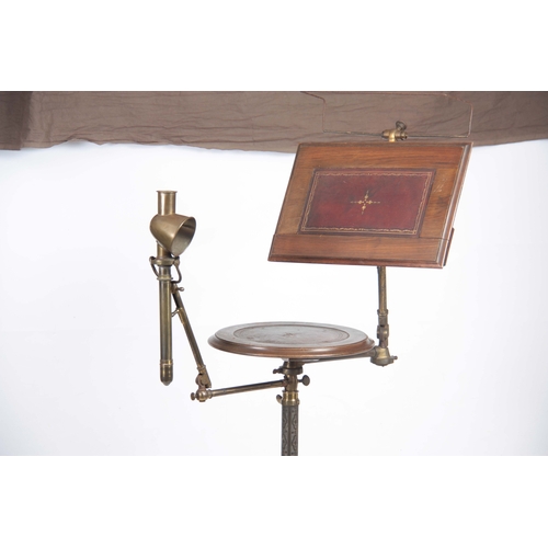 1250 - AN UNUSUAL 19TH CENTURY WALNUT AND CAST IRON ADJUSTABLE UNIVERSAL TABLE/ READING STAND BY J. CARTER ... 