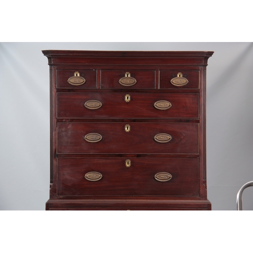 1253 - A GEORGE III MAHOGANY CHEST ON CHEST