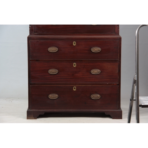 1253 - A GEORGE III MAHOGANY CHEST ON CHEST