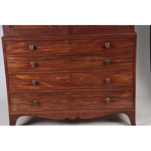 1280 - GILLOWS LANCASTER A FINE GEORGE IV FIGURED MAHOGANY SECRETAIRE PRESS CUPBOARD with cross-grain venee... 