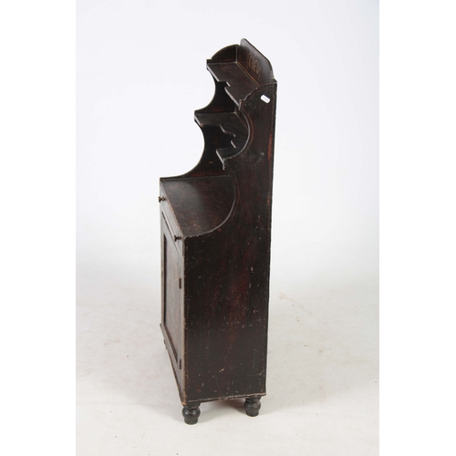 1296 - A SMALL REGENCY PAINTED CHIFFONIER with raised superstructure above a cupboard base with a fitted fr... 