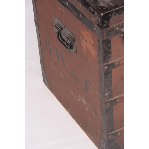 1305 - E. GOYARD AINE, PARIS. A 19TH CENTURY FRENCH STEAMER TRUNK with original trays and label to the inne... 