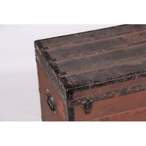 1305 - E. GOYARD AINE, PARIS. A 19TH CENTURY FRENCH STEAMER TRUNK with original trays and label to the inne... 