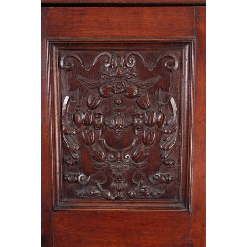 1306 - AN IMPRESSIVE 18TH CENTURY ARCHITECTURAL OAK HALL CUPBOARD with fluted corinthian side columns, hing... 