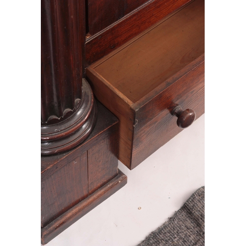 1306 - AN IMPRESSIVE 18TH CENTURY ARCHITECTURAL OAK HALL CUPBOARD with fluted corinthian side columns, hing... 