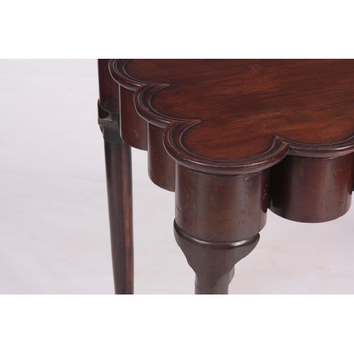 1316 - AN UNUSUAL MID GEORGIAN STYLE COLONIAL 'NEW ENGLAND' TURRET TOP STAINED FRUITWOOD SIDE TABLE, 19TH C... 