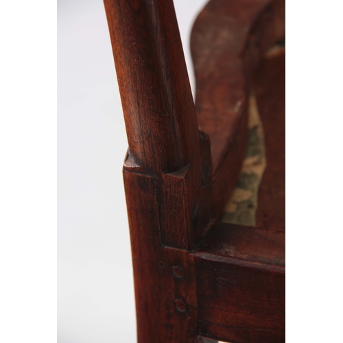 1319 - A PAIR OF GEORGE I WALNUT SIDE CHAIRS with shaped backs and drop-in seats; standing on carved cabrio... 