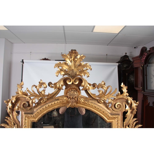 1321 - A LARGE EARLY 19TH CENTURY VENETIAN CARVED GILT GESSO PIER MIRROR with elaborate leaf carved frame s... 