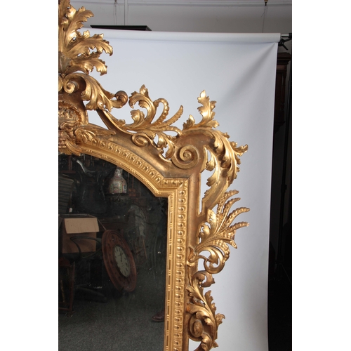 1321 - A LARGE EARLY 19TH CENTURY VENETIAN CARVED GILT GESSO PIER MIRROR with elaborate leaf carved frame s... 