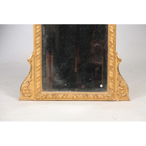 1327 - A 19TH CENTURY FRENCH GILT GESSO PIER MIRROR AND CONSOLE TABLE with a classical scene to the top sur... 