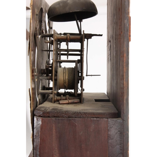 653 - STEPHENSON, CONGLETON  A GEORGE III FIGURED MAHOGANY LONGCASE CLOCK having a moulded pediment and gl... 