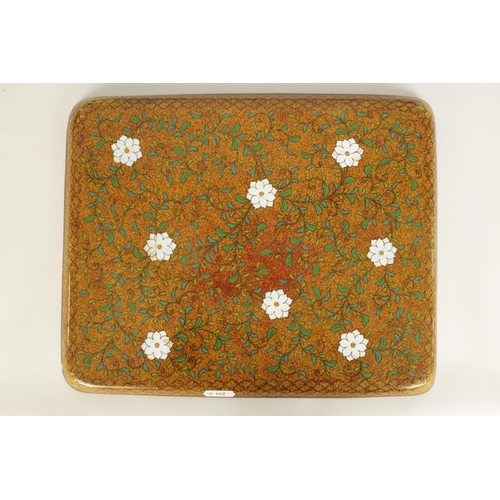 163 - A MEIJI PERIOD JAPANESE CLOISONNE ENAMEL 'TEA FOR TWO' SERVICE WITH RECTANGULAR TRAY finely inlaid a... 