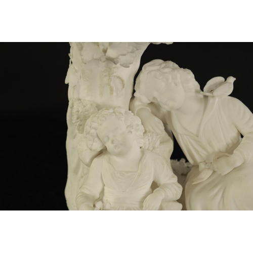 20 - A 19TH CENTURY COPELAND & GARRETT PARIANWARE FIGURE GROUP finely modelled as a young couple resting ... 