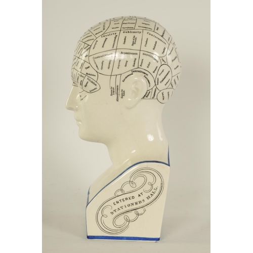 32 - A LATE 19TH CENTURY PHRENOLOGICAL HEAD BY L. N. FOWLER with inscription to the reverse, the sides ma... 