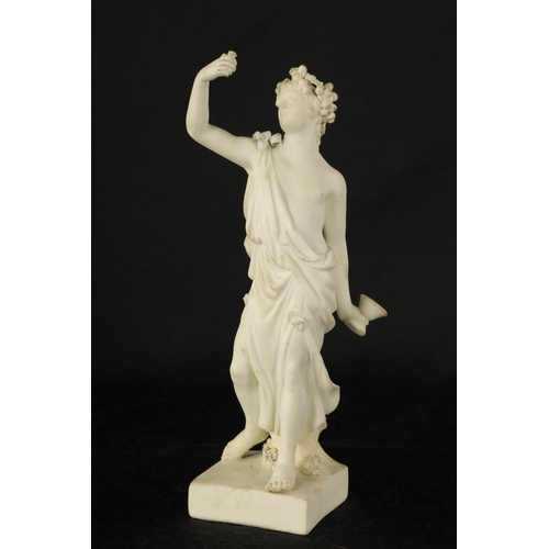 41 - AN 18TH CENTURY DERBY BISQUE PORCELAIN FIGURE OF A CLASSICAL MAIDEN AND ANOTHER SIMILAR the first wi... 