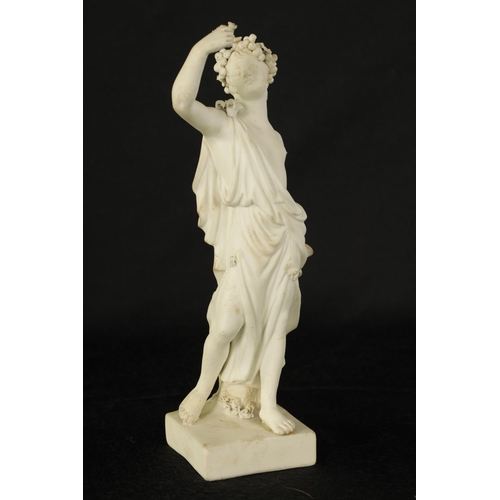 41 - AN 18TH CENTURY DERBY BISQUE PORCELAIN FIGURE OF A CLASSICAL MAIDEN AND ANOTHER SIMILAR the first wi... 