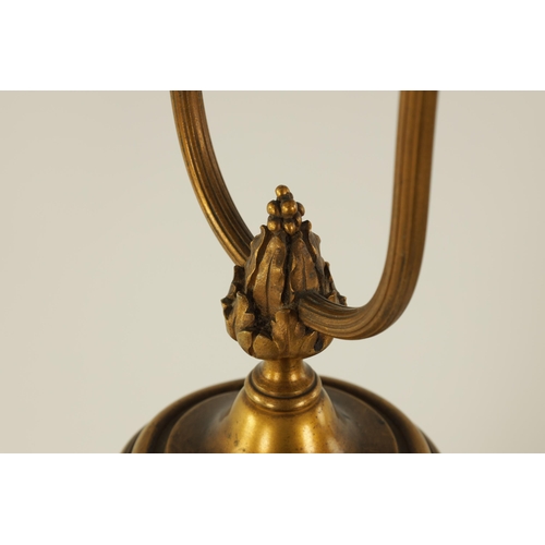 43 - AN EARLY 20TH CENTURY CHRYSTALINE GLAZE SEVRES TABLE LAMP CIRCA 1925 with ormolu mounts, standing on... 