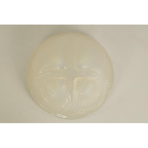 8 - A RENE LALIQUE OPALESCENT GLASS 'COQUILLE' BOWL signed R Lalique France and numbered 3200 (24cm diam... 