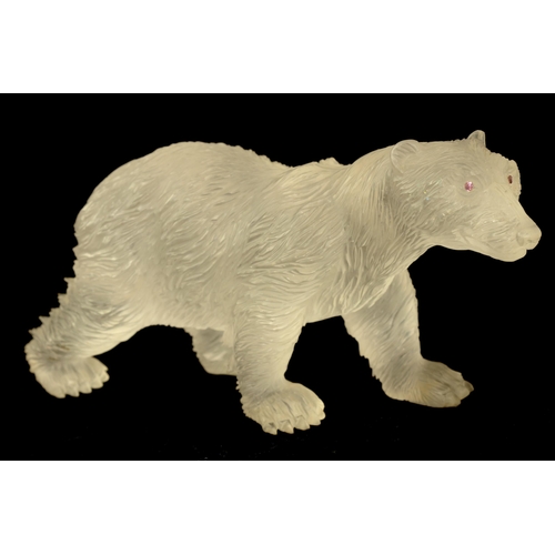 232 - A FINE EARLY 20TH CENTURY ROCK CRYSTAL POLAR BEAR IN THE MANNER OF FABERGE realistically modelled an... 