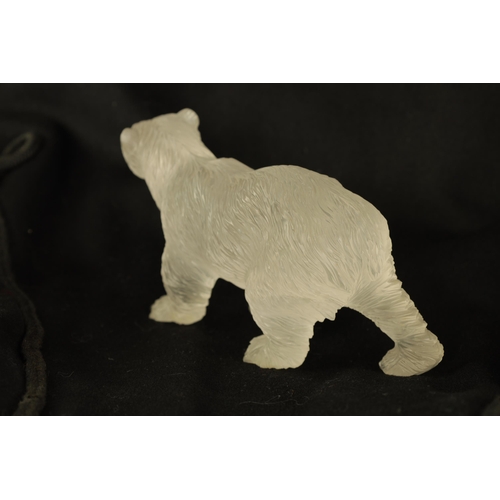 232 - A FINE EARLY 20TH CENTURY ROCK CRYSTAL POLAR BEAR IN THE MANNER OF FABERGE realistically modelled an... 