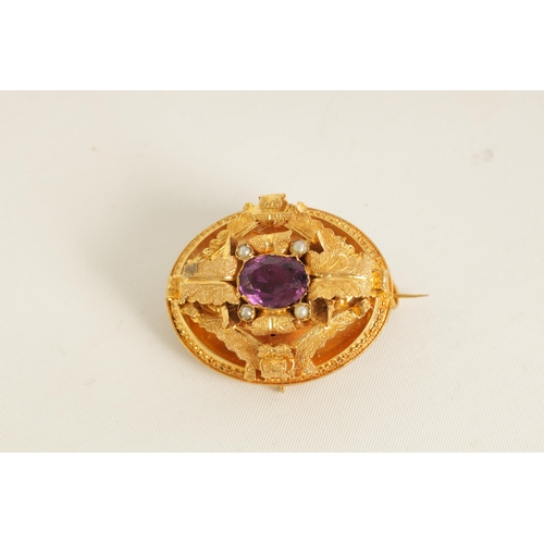 235 - A COLLECTION OF THREE GOLD BROOCHES comprising two Victorian 14ct gold examples together with a 9ct ... 