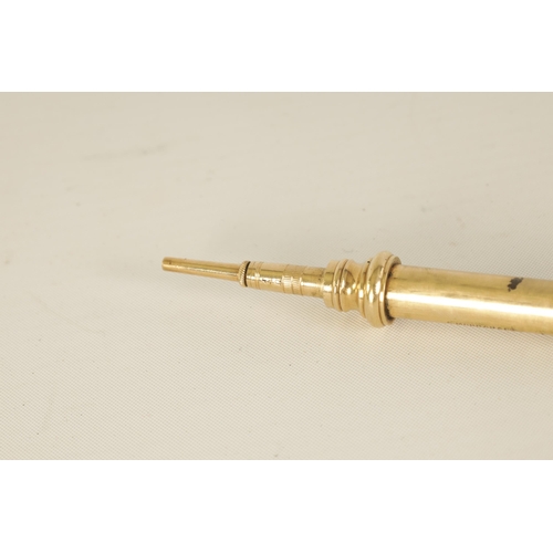 237 - A LATE 19TH CENTURY SAMPSON MORDAN & CO. 9CT GOLD CALENDAR PENCIL having a telescopic action with en... 