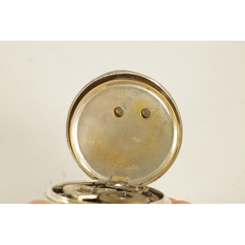 258 - A LATE 19TH CENTURY SILVER OPEN FACE POCKET WATCH WITH DUPLEX ESCAPEMENT the engraved engine-turned ... 