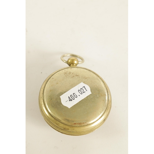 263 - A 19TH CENTURY CONTINENTAL ENAMEL CALENDAR DIAL OPEN FACE POCKET WATCH with nickel case enclosing an... 