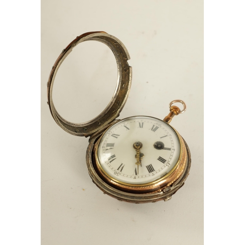 266 - KELLER EU AUTRICHE. A LATE 18TH CENTURY AUSTRIAN PAIR CASED POCKET WATCH the studded tortoiseshell o... 