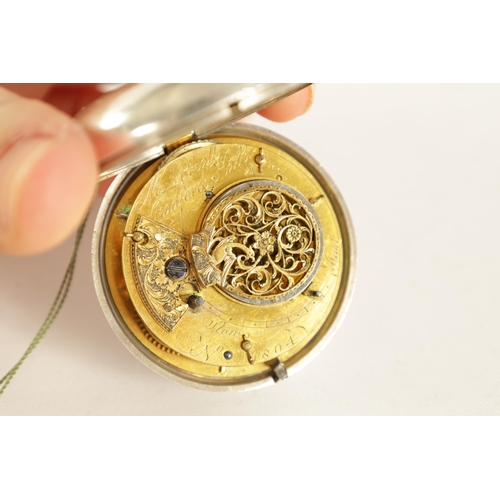 267 - M. LYTHALL, RADFORD HALL. A GEORGE III TORTOISESHELL AND SILVER PAIR CASED POCKET WATCH the silver s... 