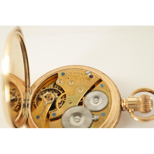 269 - OF FOOTBALL INTEREST - A 9CT GOLD PRESENTATION MEDAL TOGETHER WITH A WALTHAM POCKET WATCH the gold m... 