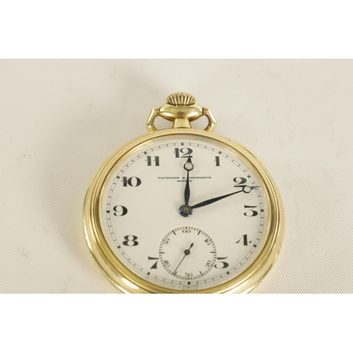 270 - AN EARLY 20TH CENTURY SWISS 14CT GOLD OPEN FACED POCKET WATCH RETAILED BY VACHERON & CONSTANTIN GENE... 