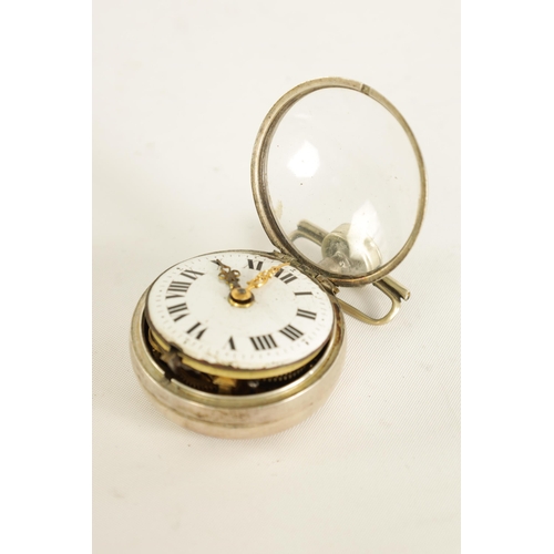 271 - CHARLESON, LONDON. A MID 18TH CENTURY PAIR CASED VERGE POCKET WATCH the studded simulated tortoisesh... 