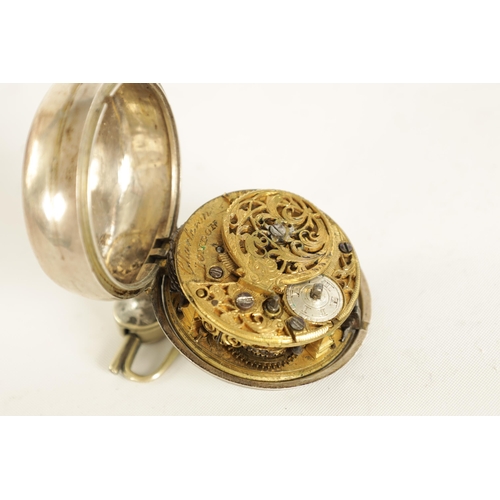 271 - CHARLESON, LONDON. A MID 18TH CENTURY PAIR CASED VERGE POCKET WATCH the studded simulated tortoisesh... 