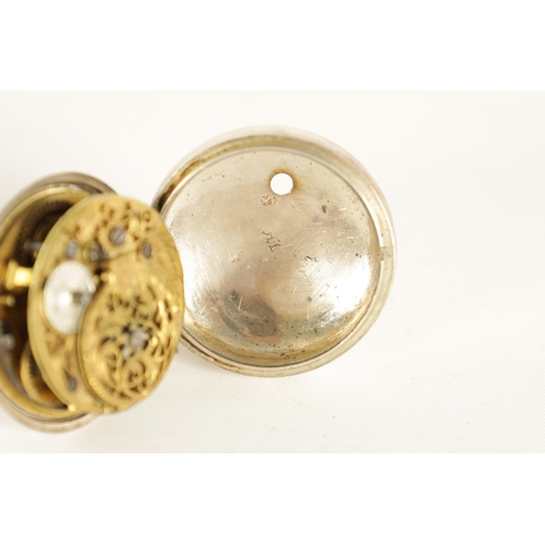 271 - CHARLESON, LONDON. A MID 18TH CENTURY PAIR CASED VERGE POCKET WATCH the studded simulated tortoisesh... 