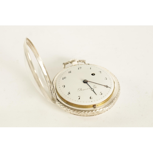 272 - BREGUET & FILS. A 19TH CENTURY SILVER CASED VERGE POCKET WATCH the open faced embossed case with rop... 