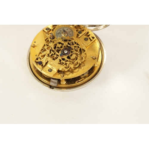 273 - D D NEVEREN. LONDON. A 19TH CENTURY SILVER PAIR CASED VERGE POCKET WATCH the enamel dial with painte... 